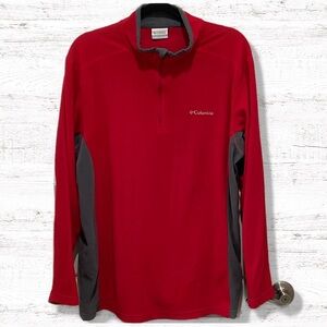 Colombia 1/4 Zip Men’s Red/Gray Pullover Size XL In Great Condition